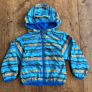 Columbia Blue Hooded Omni Wick Pixel Grabber Wind Jacket Size 2T